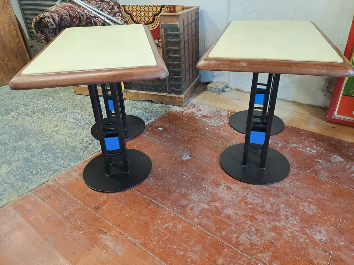 Pair vintage, 1960s cafe, bistro tables - Image 1