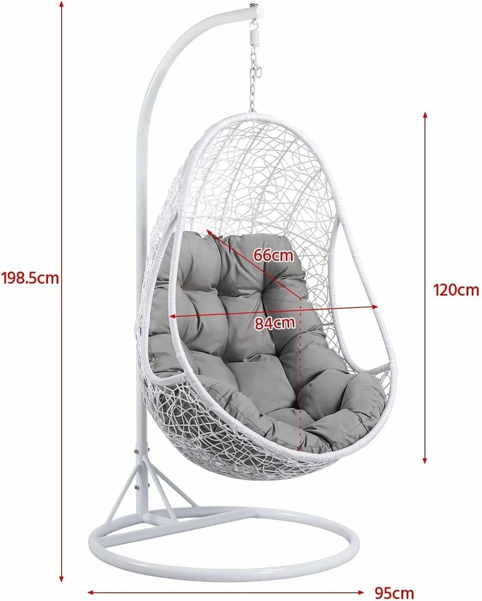 Stylish Hanging Egg Chair with Soft Cushion - Image 4