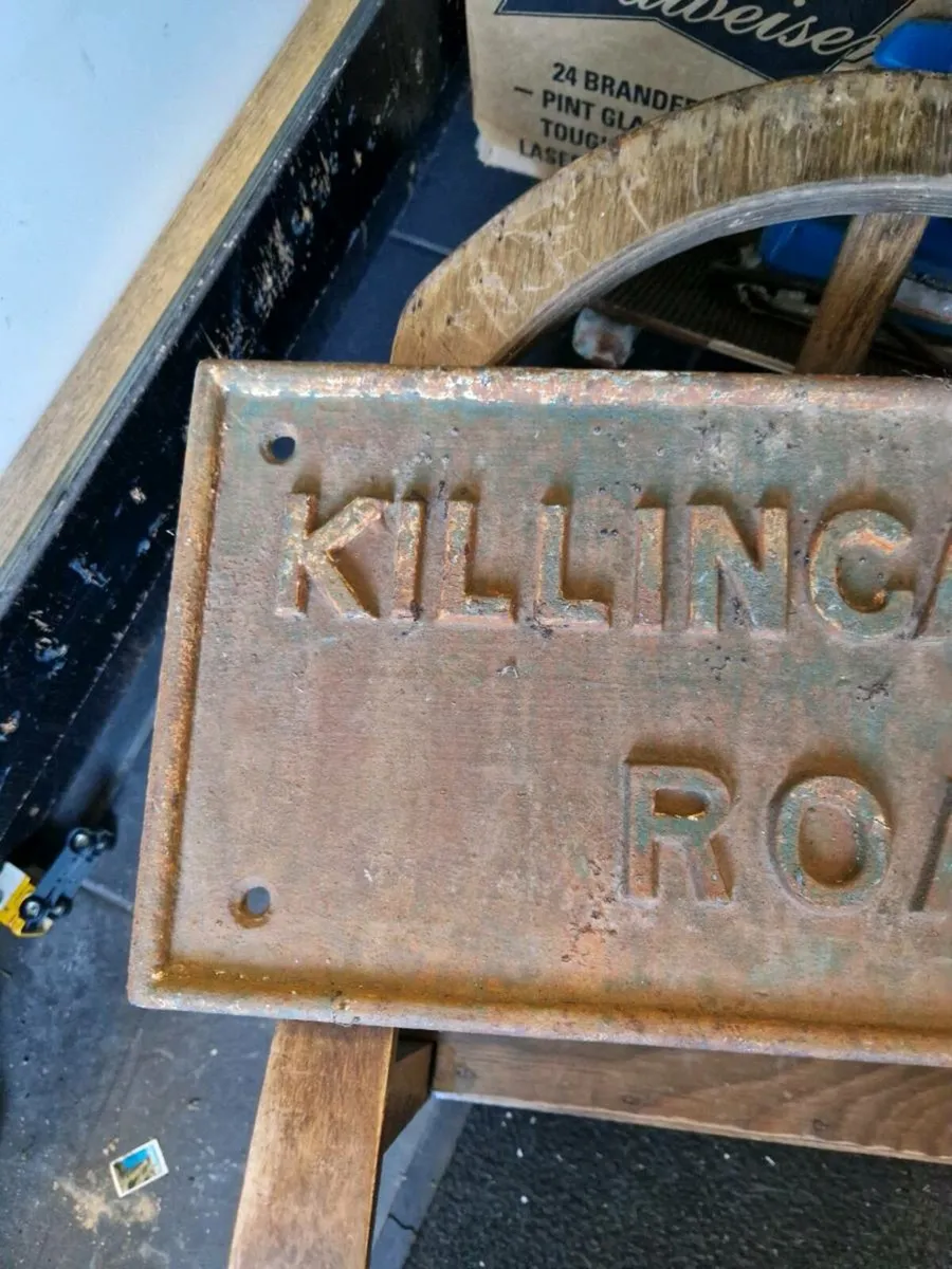 Vintage Cast Iron Road Sign Killincarrick Road - Image 3