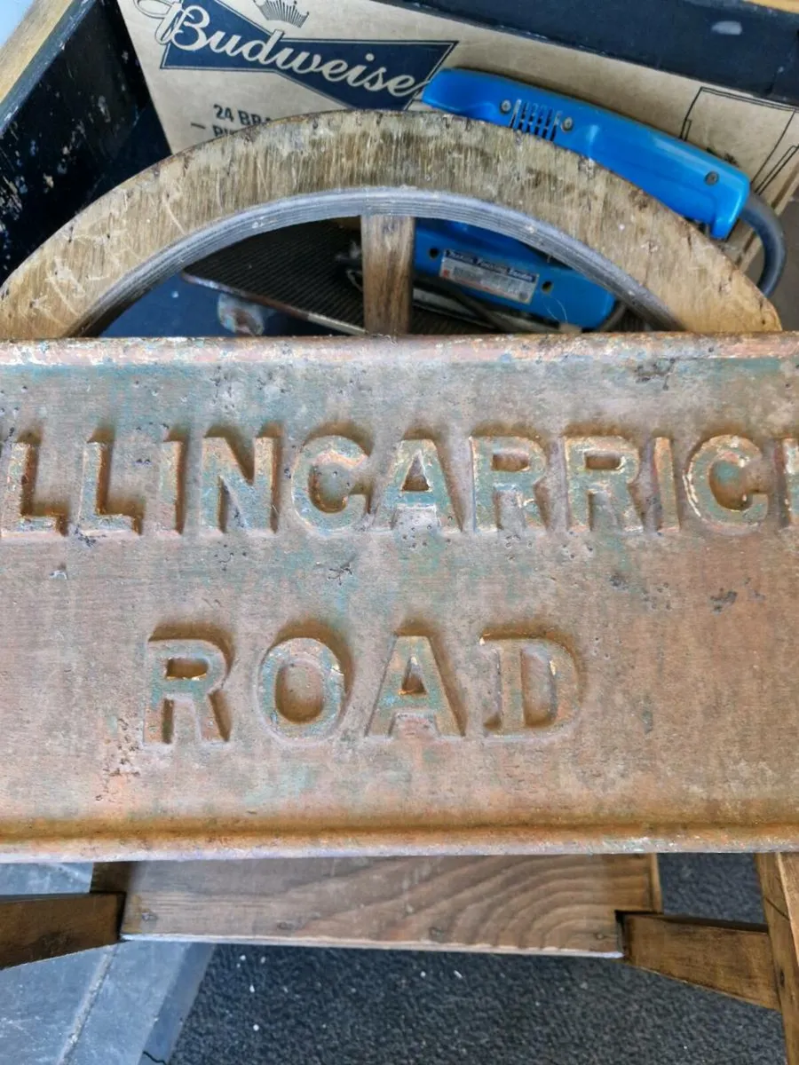 Vintage Cast Iron Road Sign Killincarrick Road - Image 4