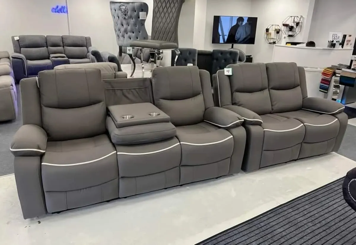 Chloe 3+2 Seater Micro Fabric Recliner Sofa - Image 1