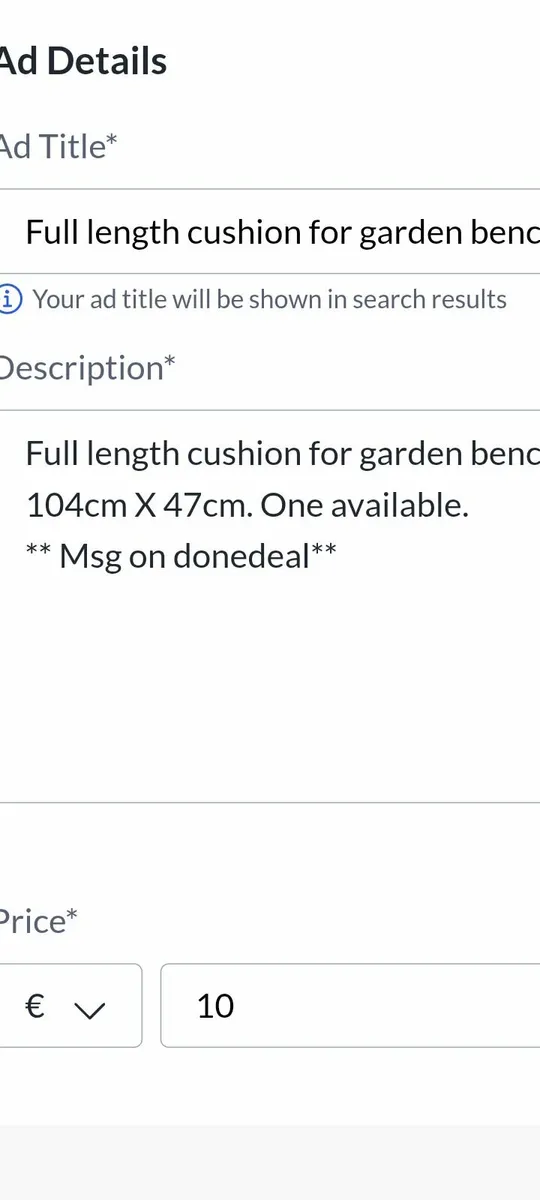 Garden bench/chair padded cushion - Image 4
