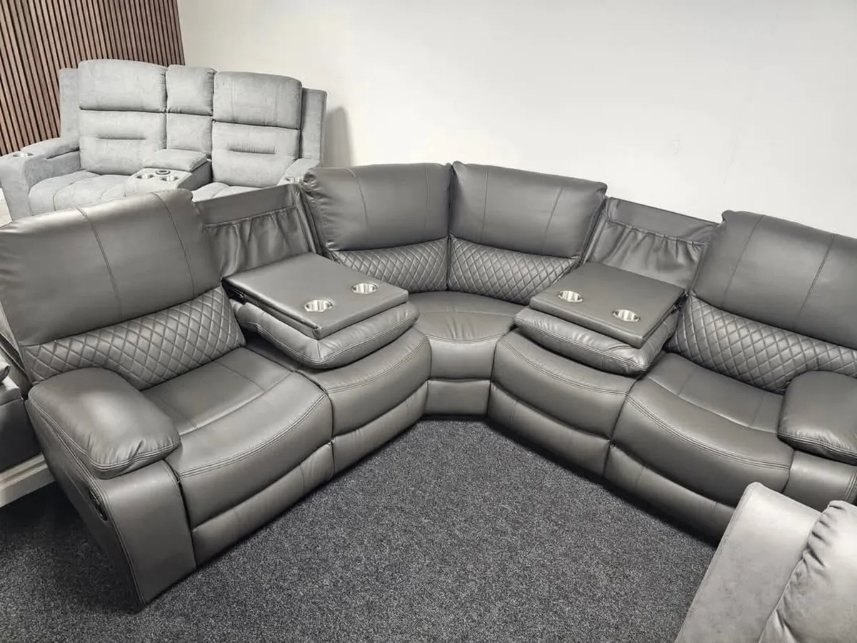 Rita Corner Premium Leather Recliner Sofa - Image 1