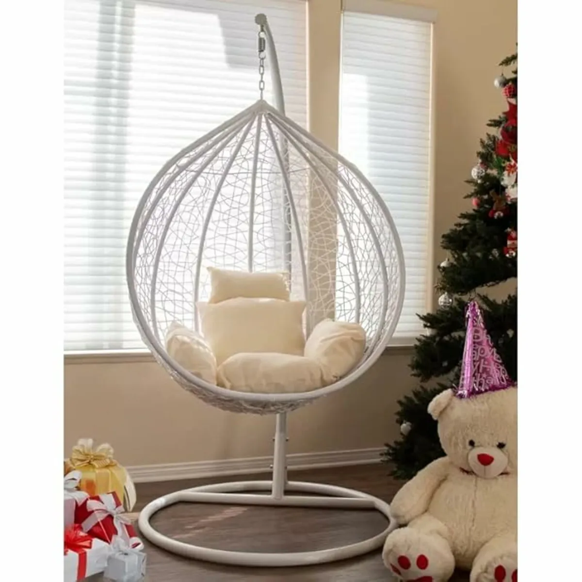 Stylish Hanging Egg Chair with Soft Cushion - Image 1