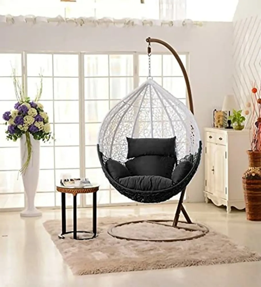 Stylish Hanging Egg Chair with Soft Cushion - Image 3