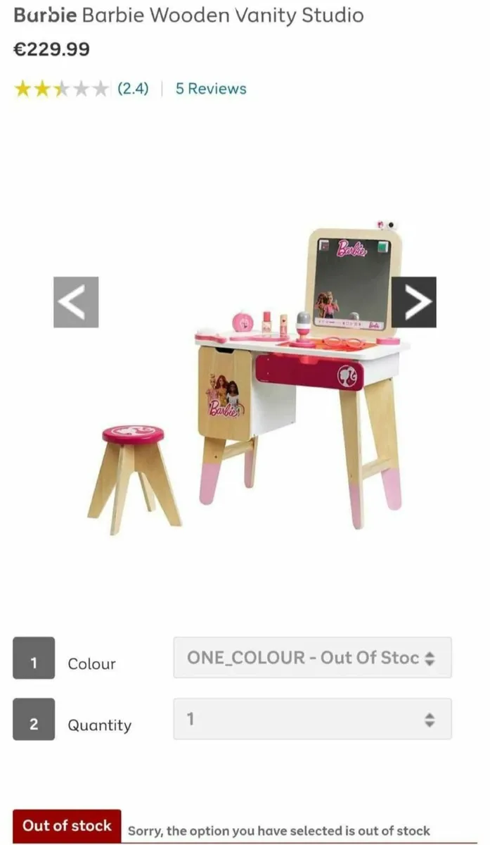 Barbie Kids Vanity Table - Image 1