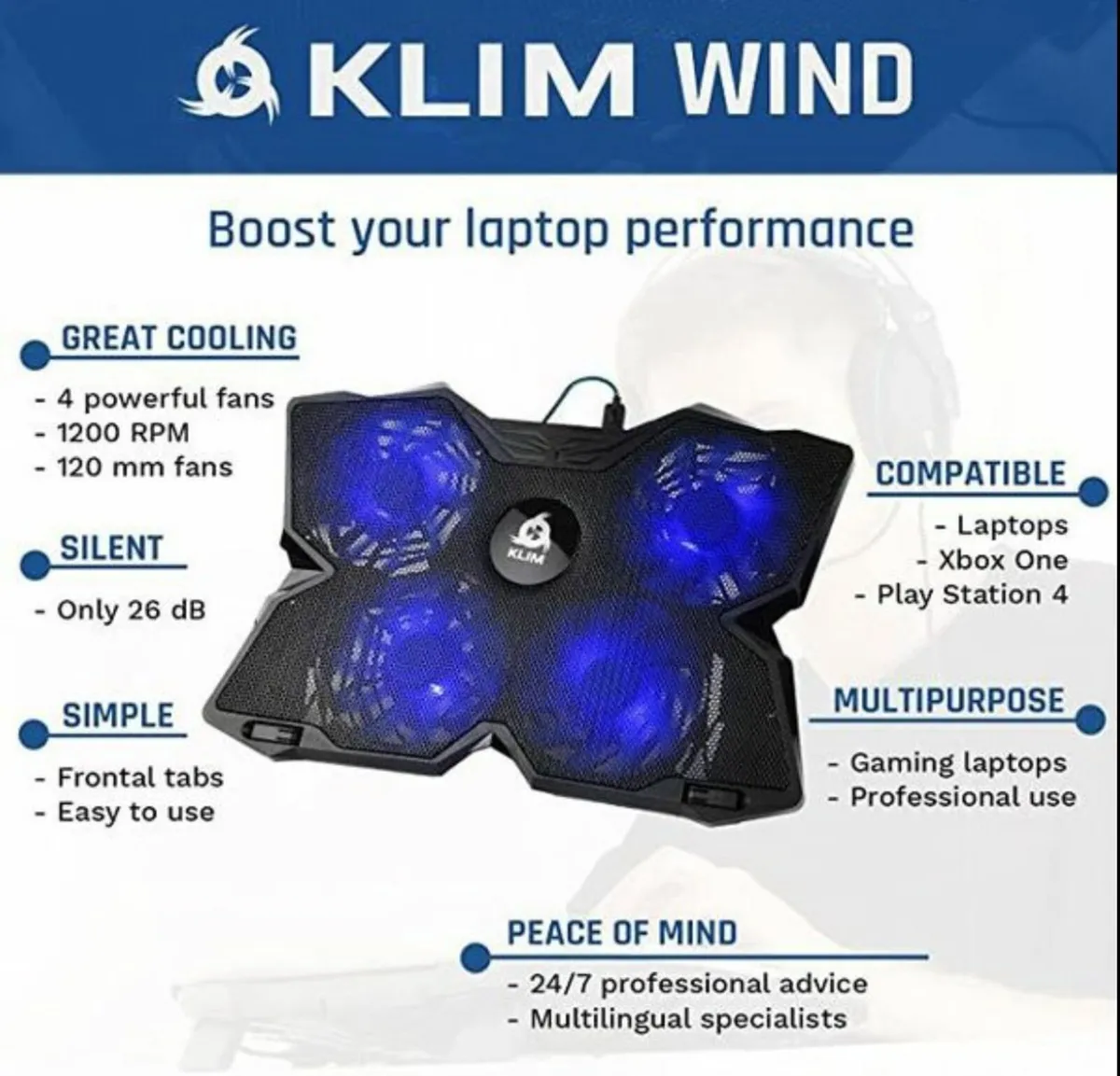 Klim Laptop Cooler Cooling Pad Stand