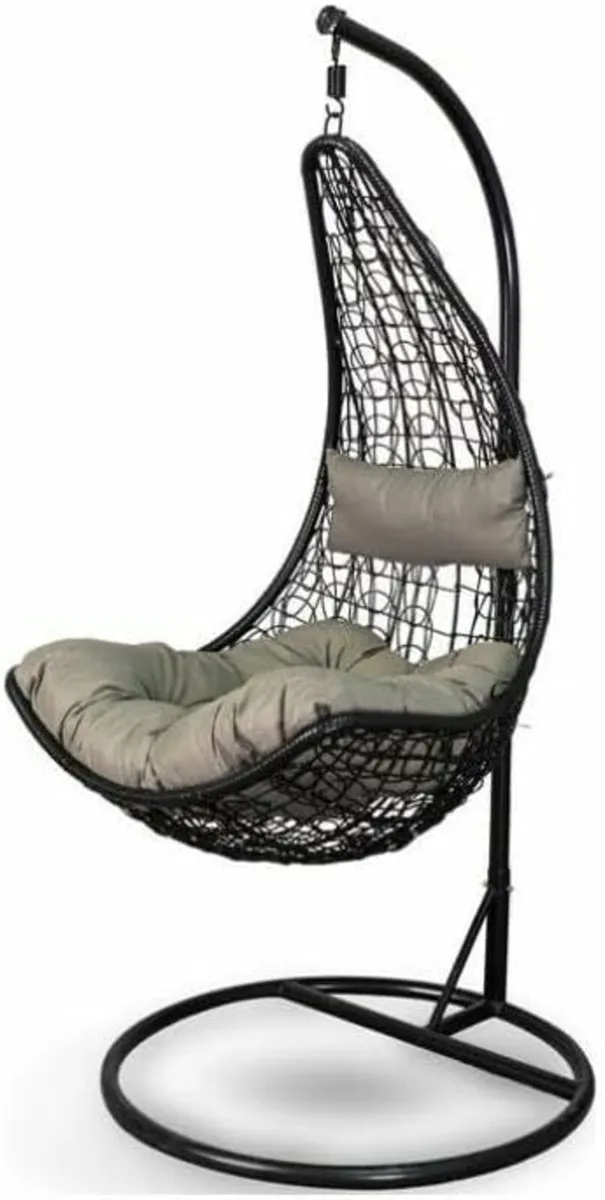 Stylish Hanging Egg Chair with Soft Cushion - Image 1