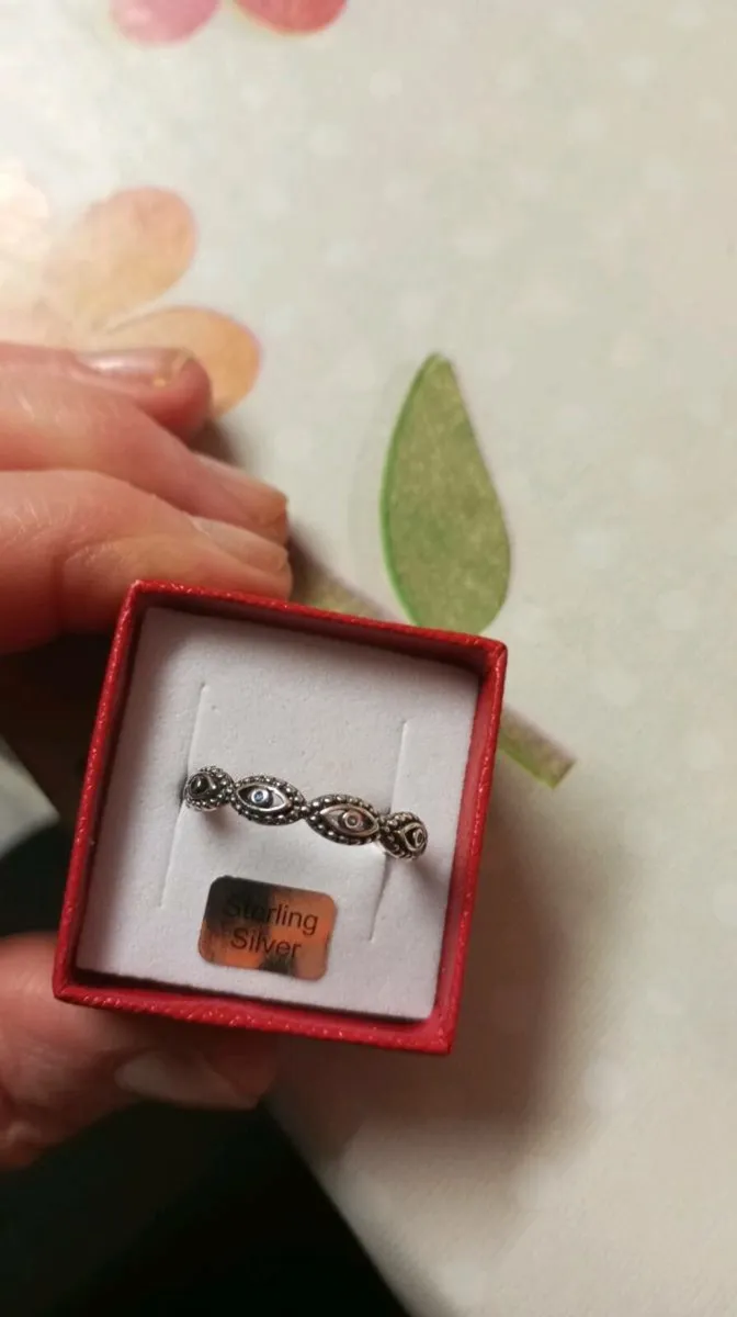 Sterling Silver Turquoise eye ring - Image 4