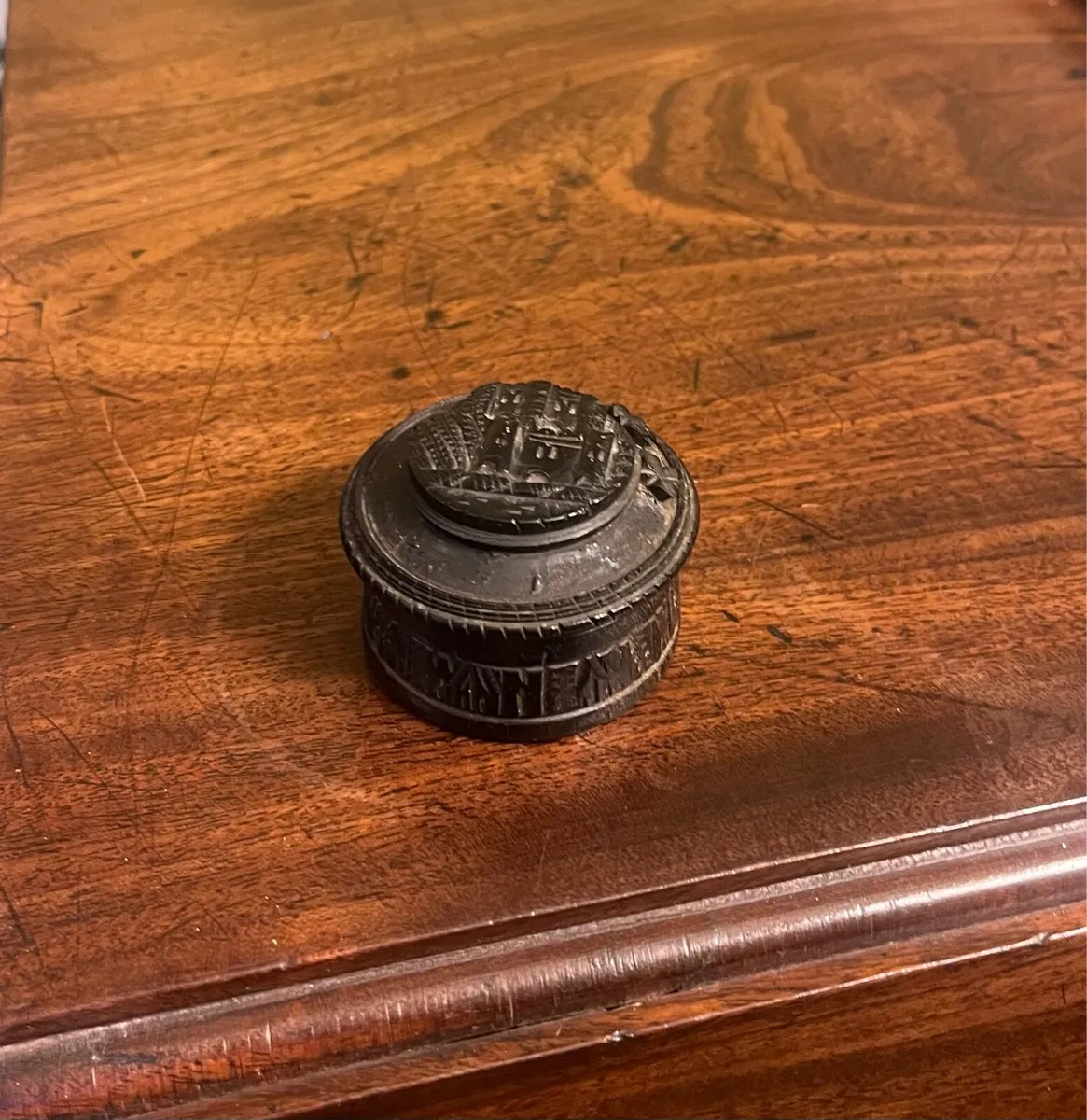 Victorian Killarney Bog Oak Pill Box - Image 1