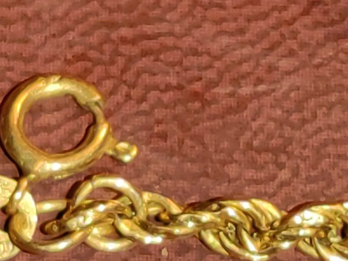ROPE STYLE BRACELET, 9CT Gold With Safety Chain ! - Image 3