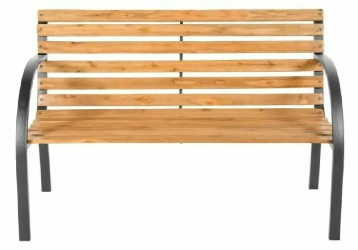 Durable Wooden Garden Bench for Outdoors - Image 1