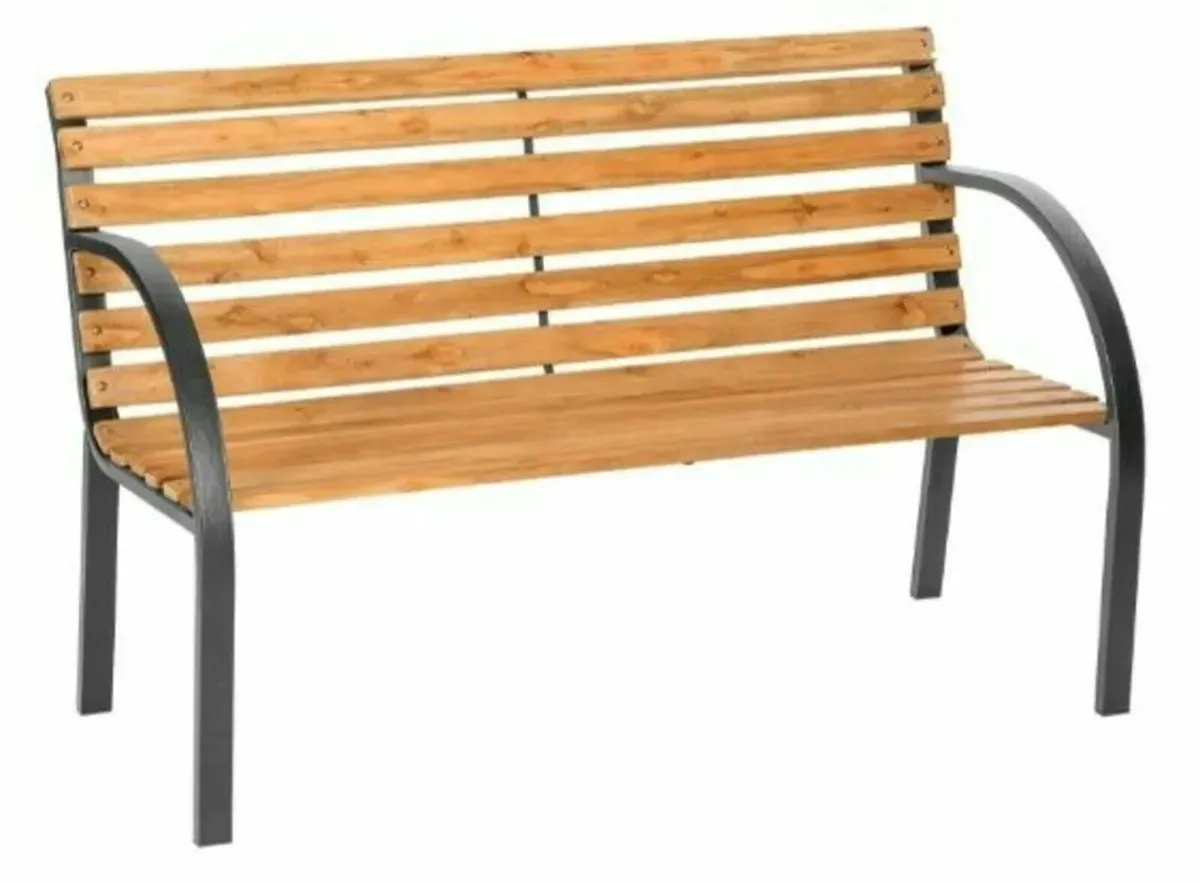 Durable Wooden Garden Bench for Outdoors - Image 2