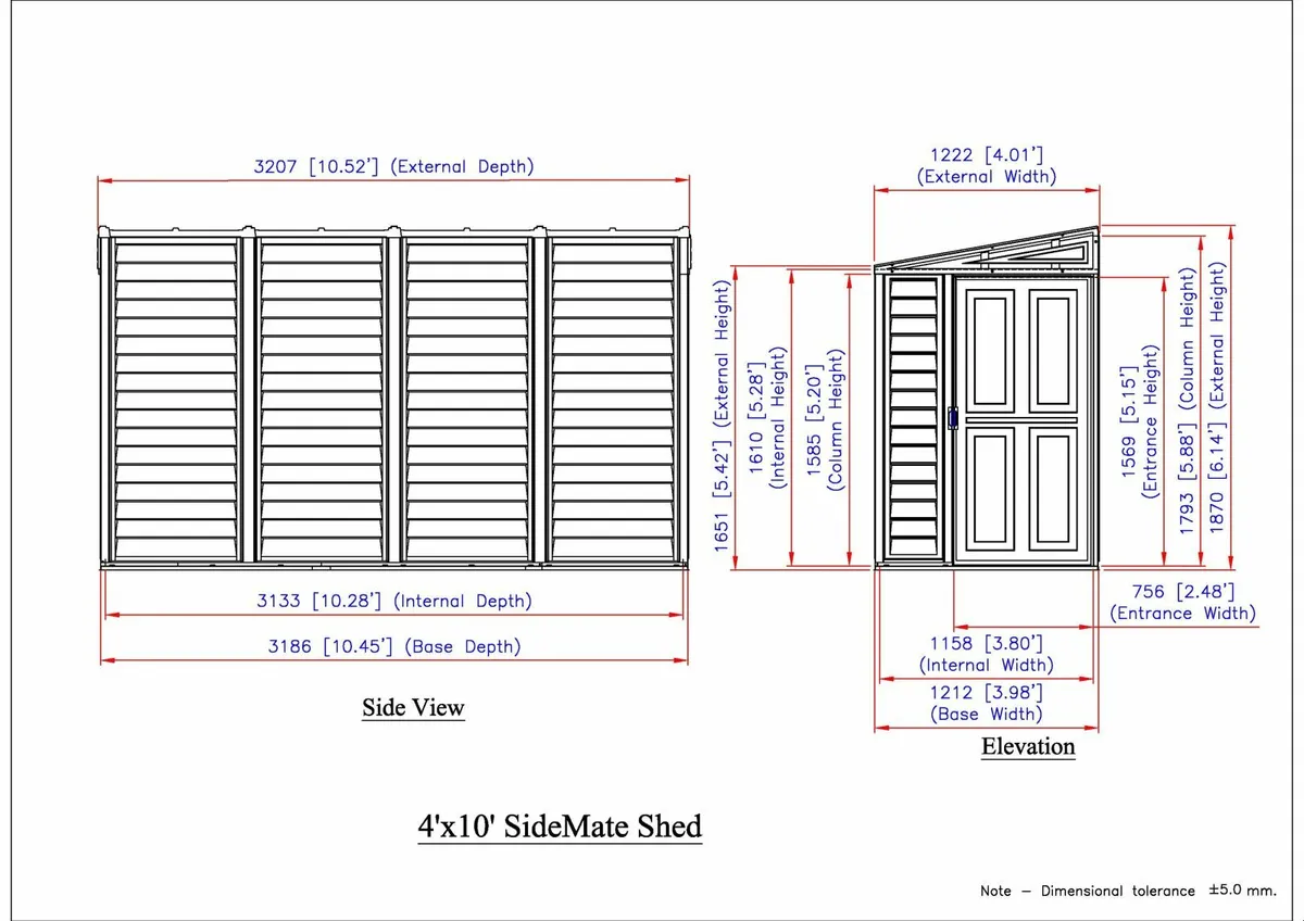 Sidemate 4x10 Vinyl Garden Pent Sheds - Image 4