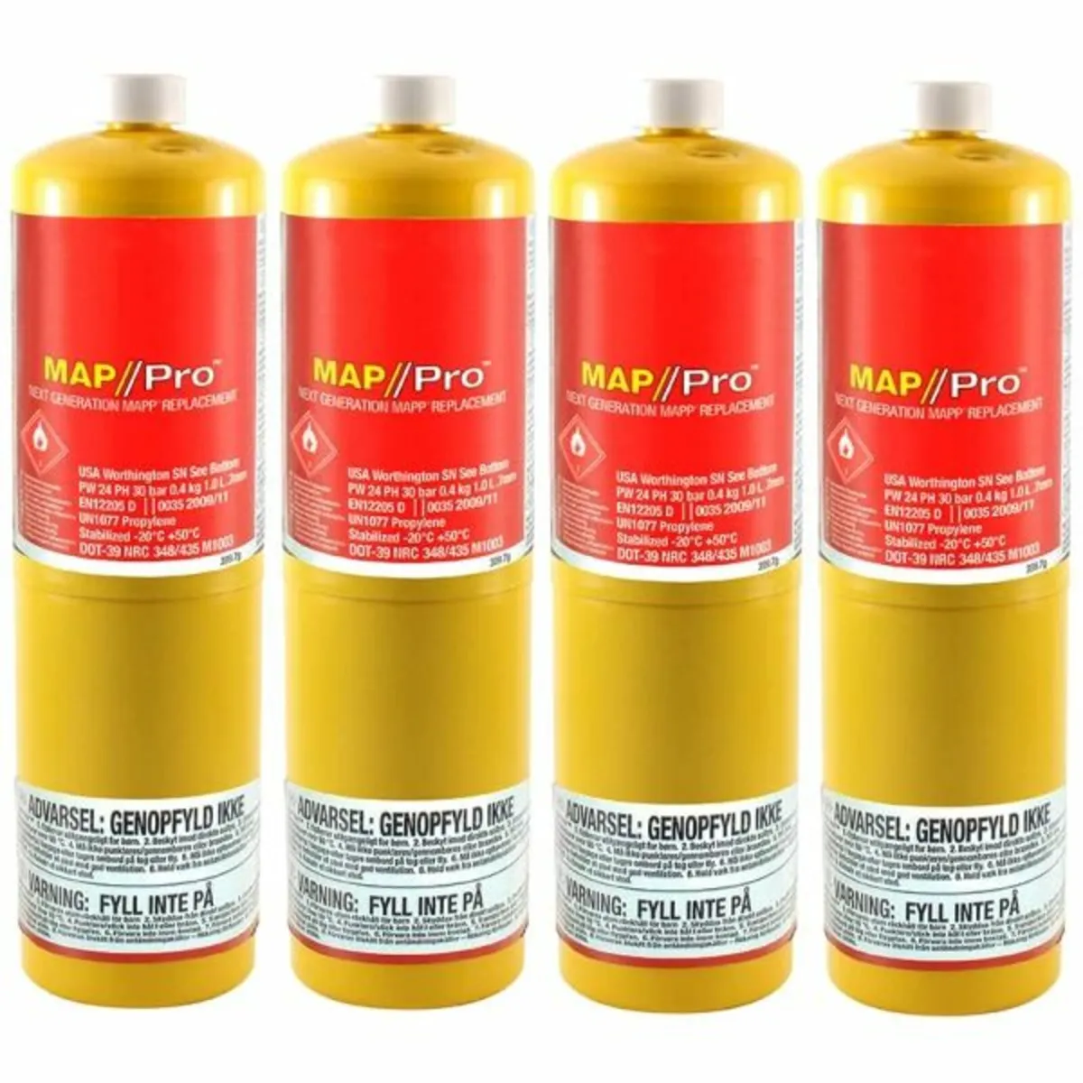 Faithfull Gas Cylinder MAPP CGA600 Fitting -4 PACK