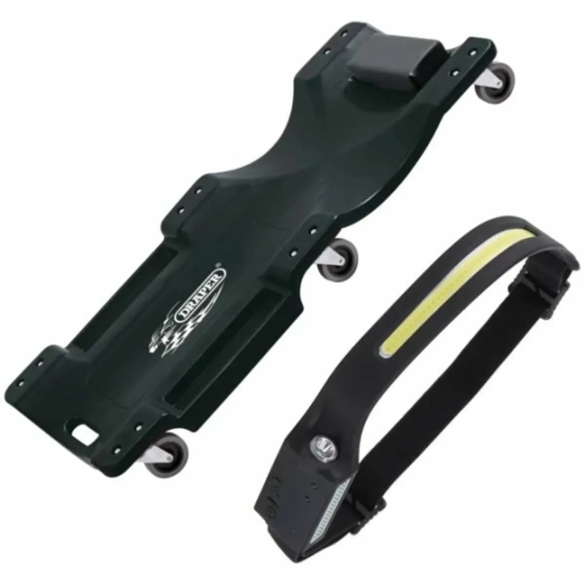 Draper Black Mechanics Car Creeper Bundle
