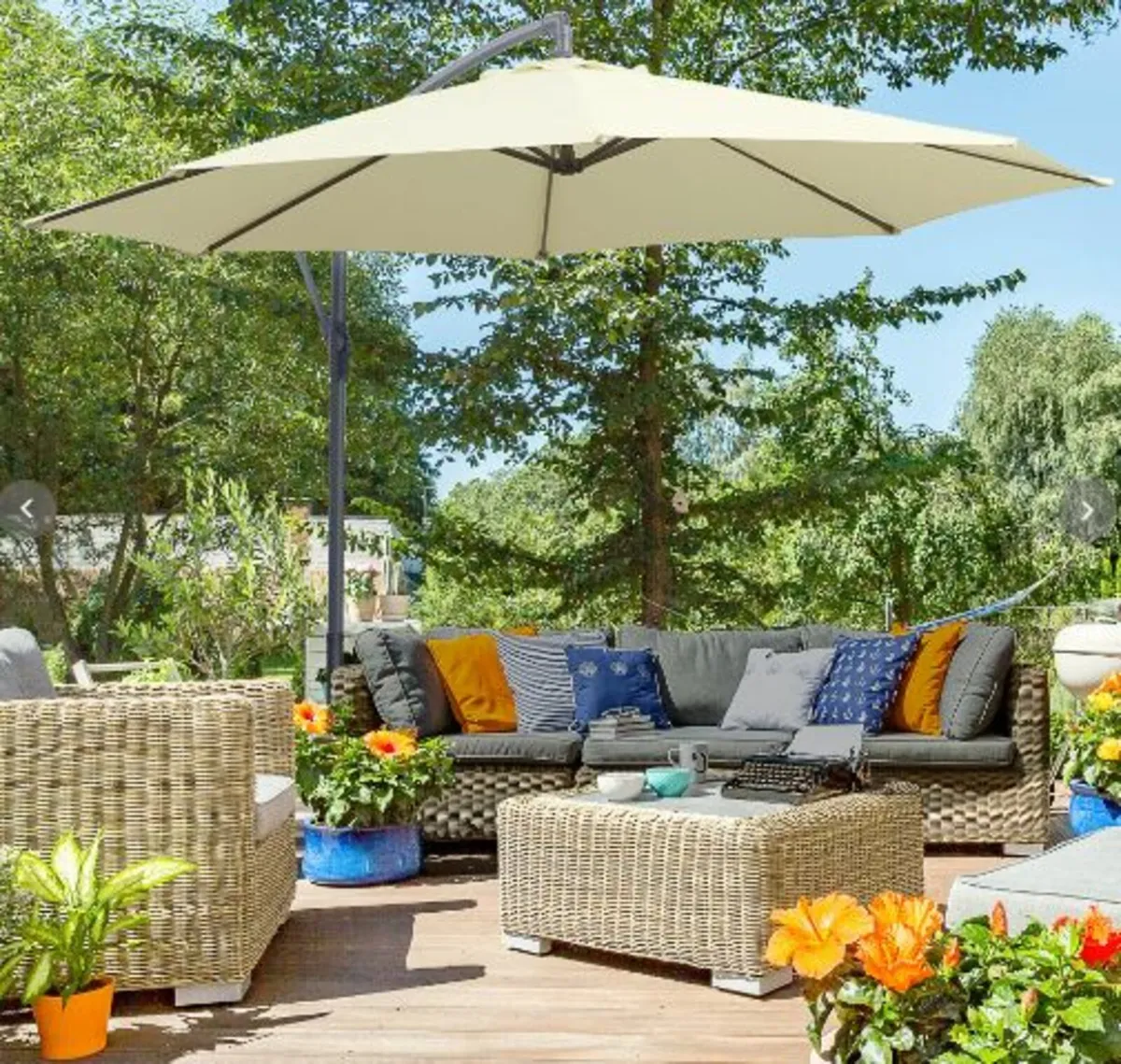 3m Cantilever Parasol, Hanging Parasol, Steel, - Image 1