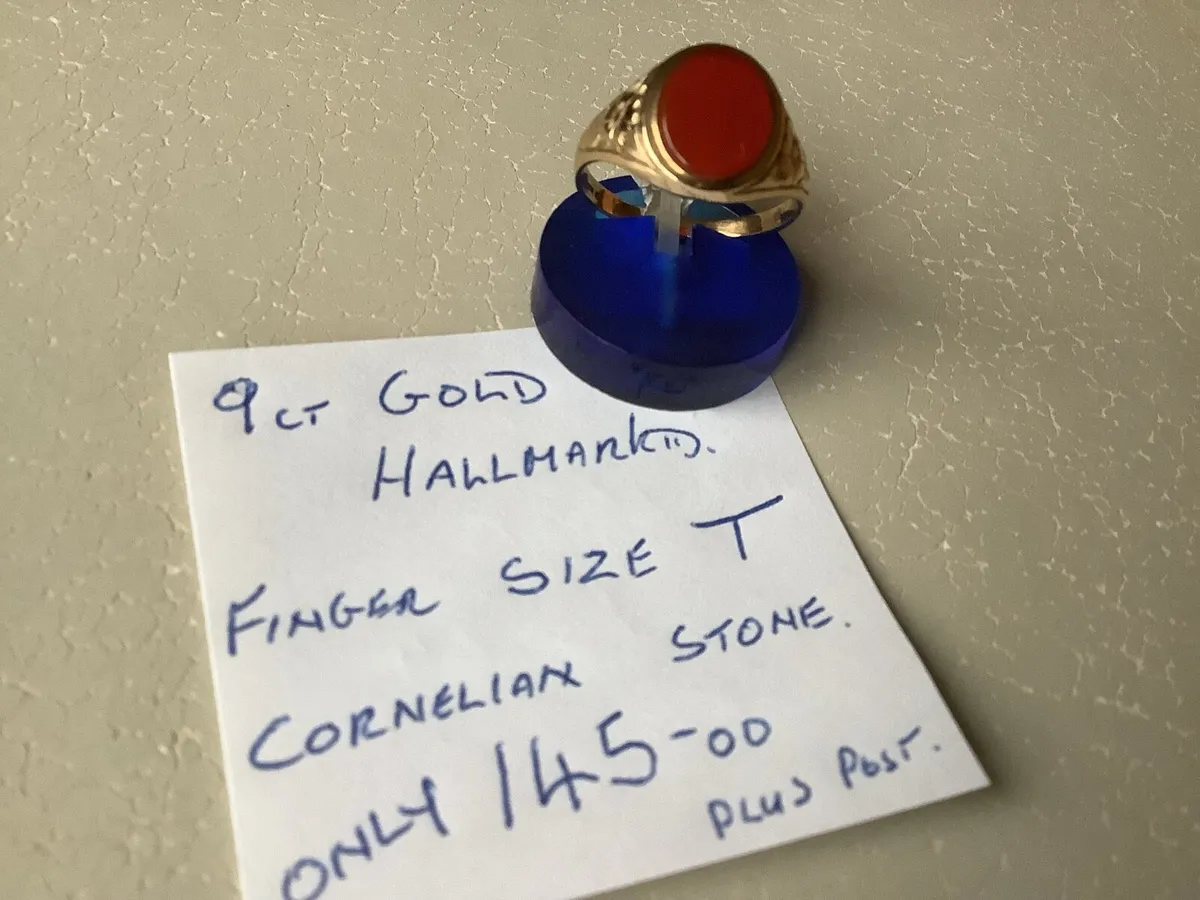 NEW 9ct GOLD CORNELIAN STONE Ring - Image 3