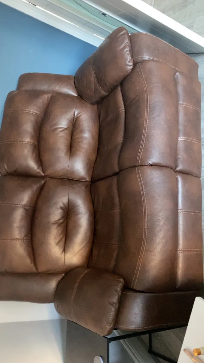 2 seater faux leather recliner couch - Image 2