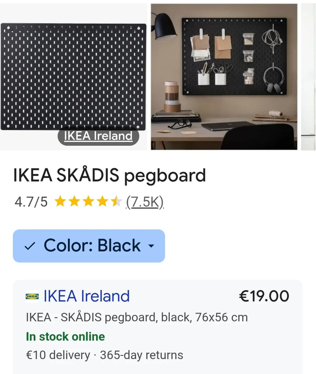 IKEA Peg Board black