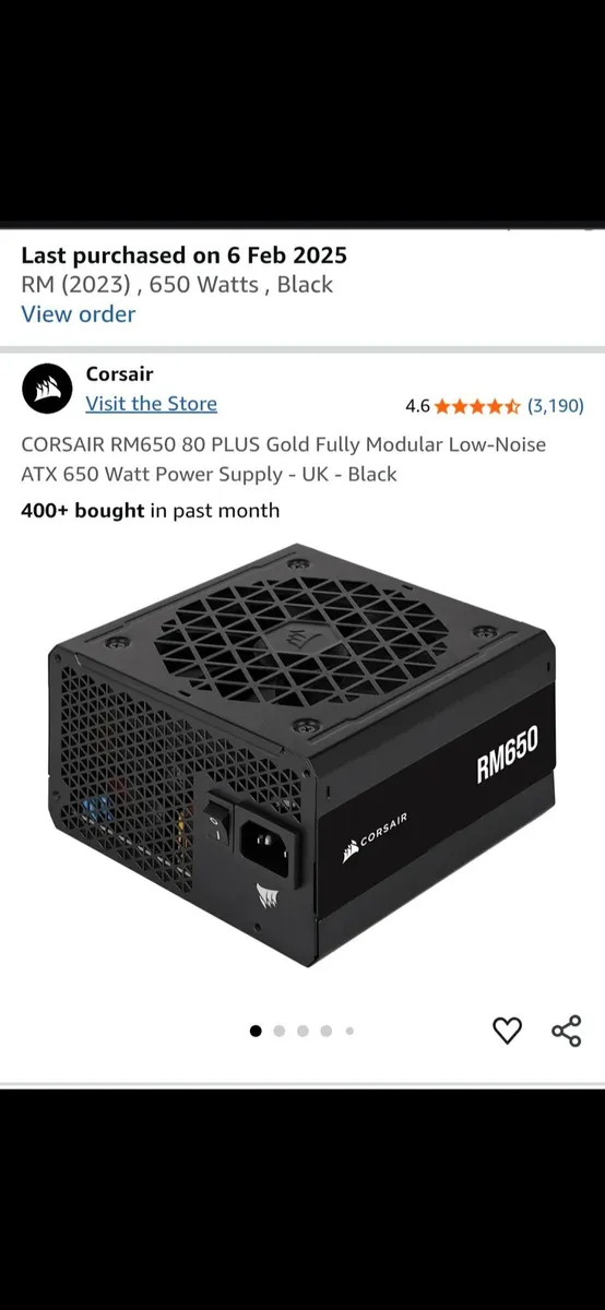 Corsair RM650 80 PLUS Gold Fully Modular - Image 1