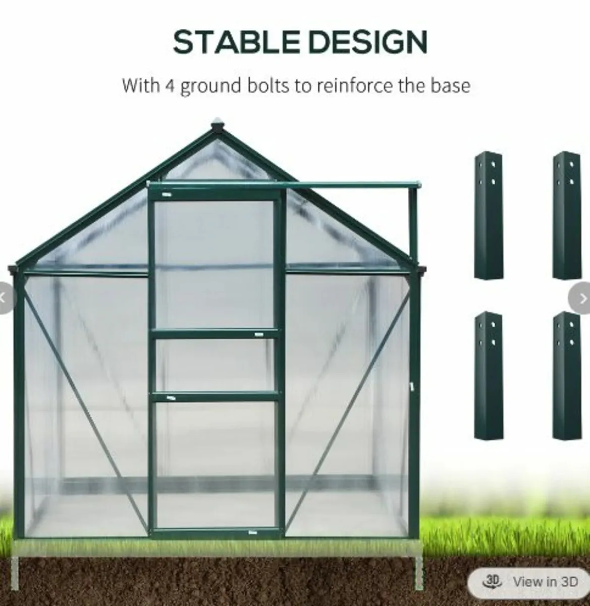 Clear Polycarbonate Greenhouse Large Walk-In Green - Image 4