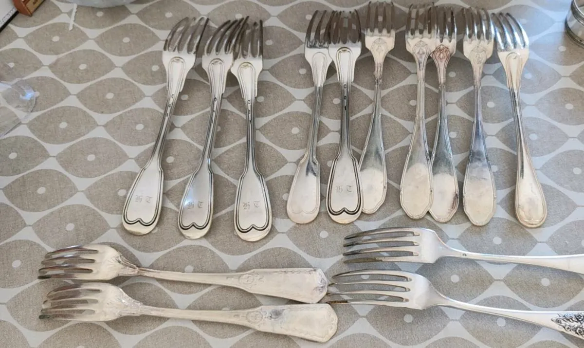 14 Vintage plated forks - Image 2