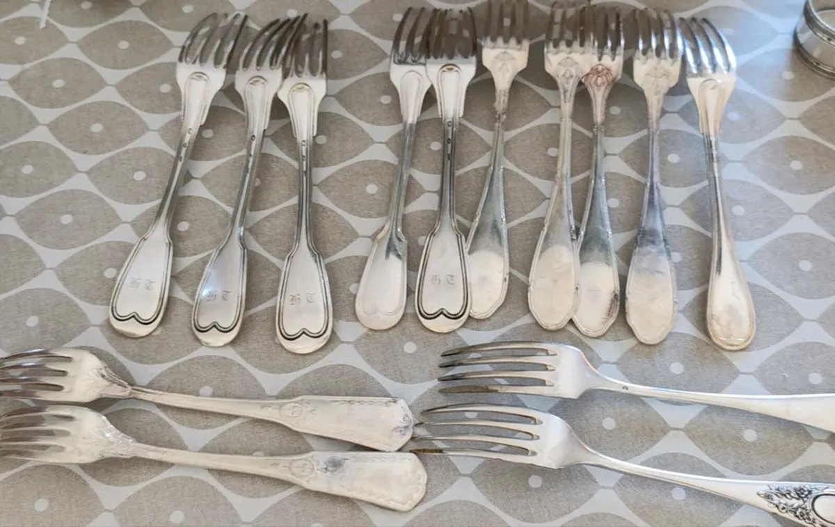 14 Vintage plated forks - Image 4