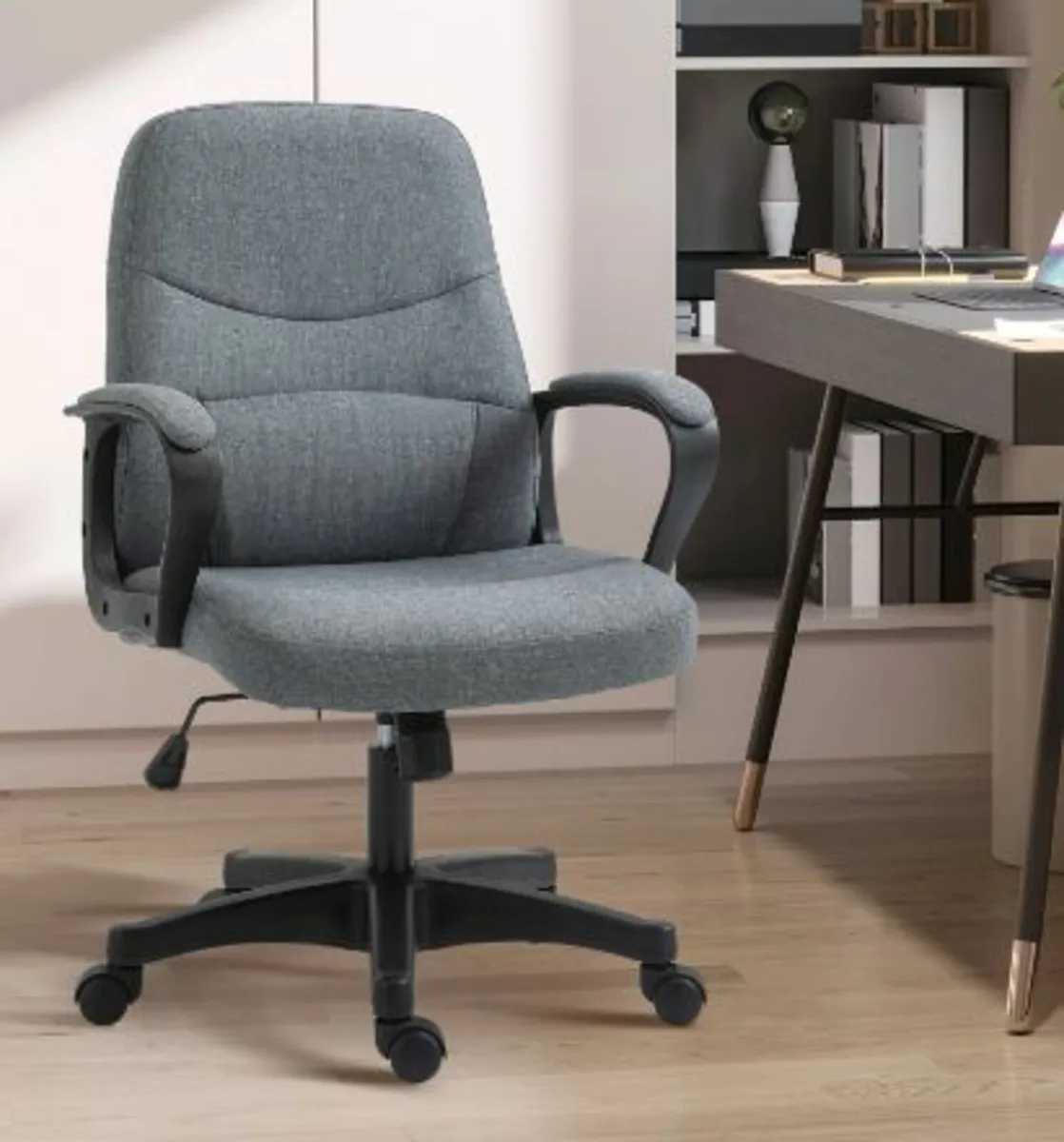 Grey Desk Chair, Two-point Vibration Massage, - Image 3