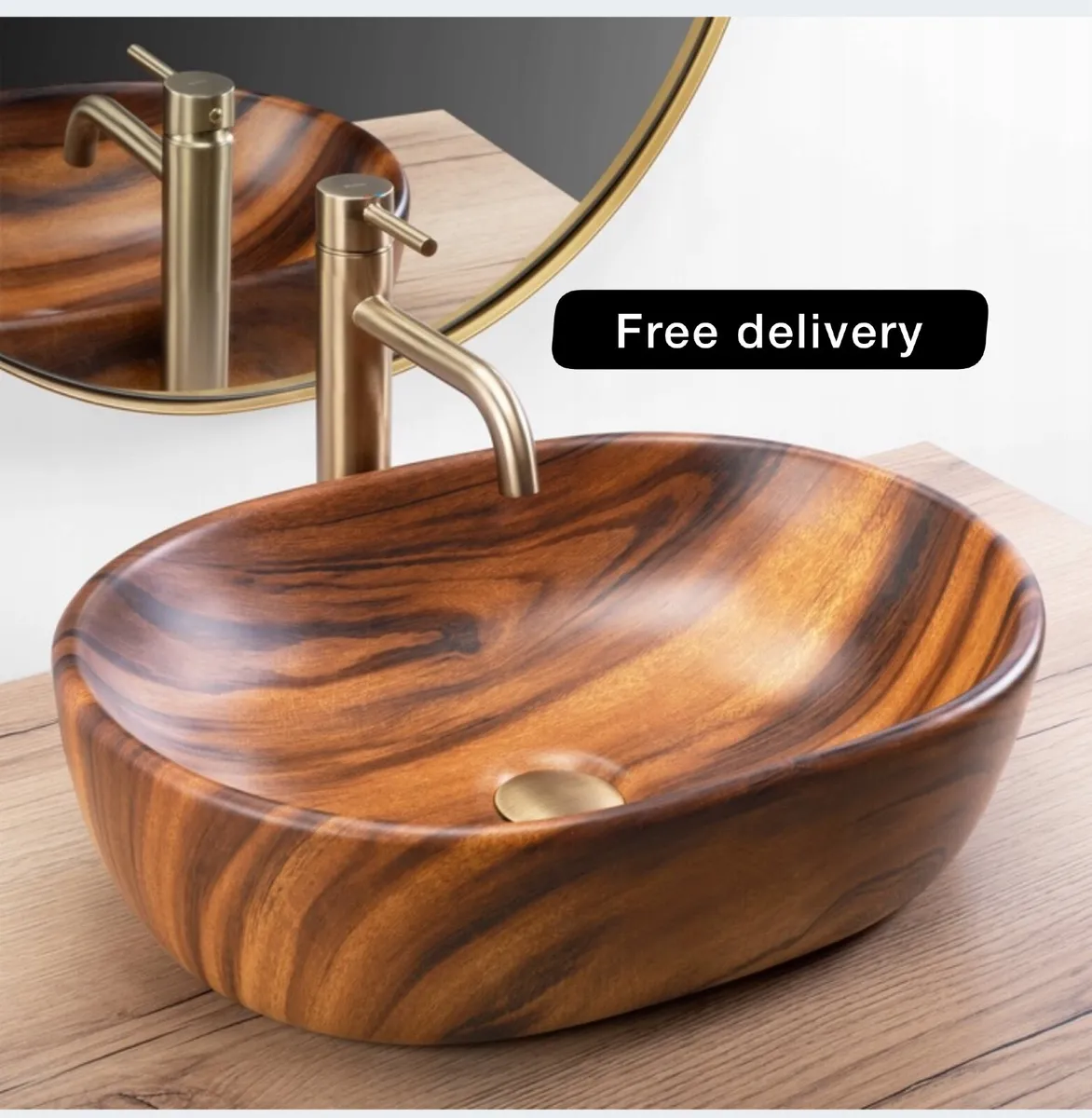 Washbasin set + tap + stopper - Image 1