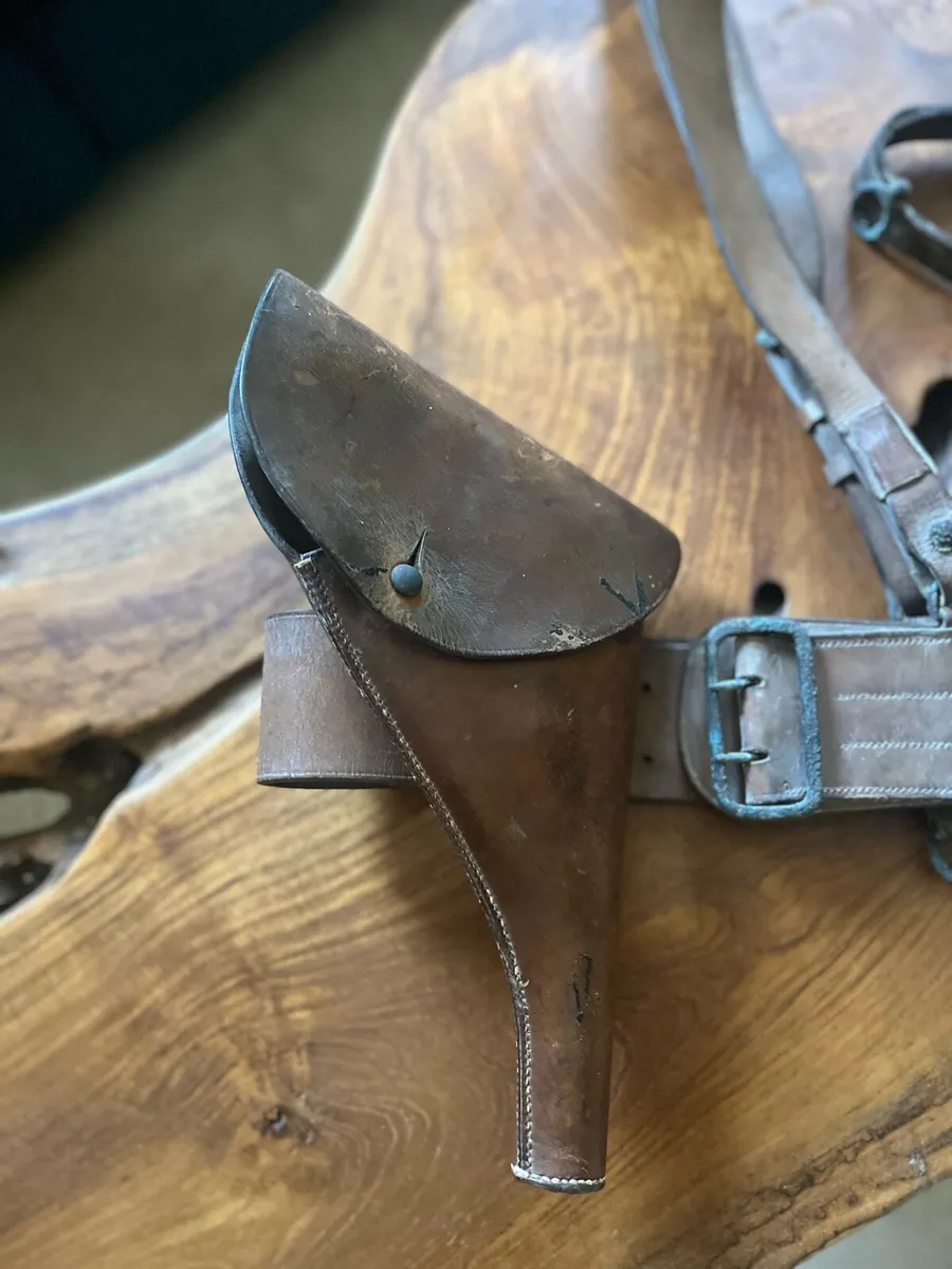 Ww1 Major Signed Sam Browne Belt,Holster and Flask - Image 3