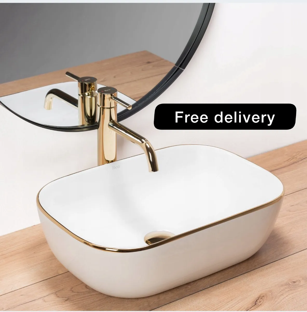 Washbasin set + tap + stopper - Image 1