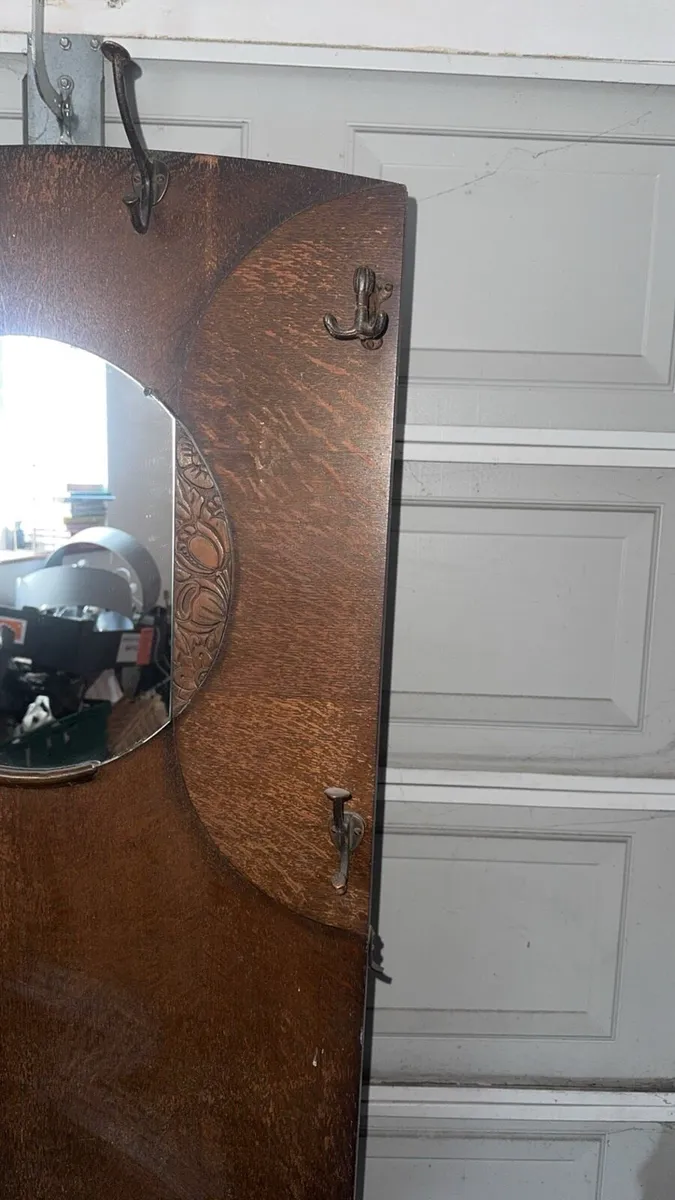 Vintage hall stand with mirror - Image 4