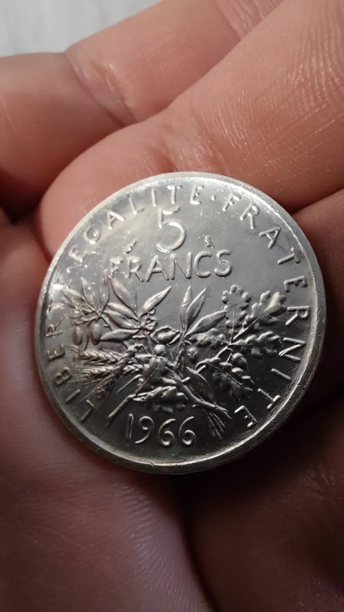 1966 French 5 Francs Silver Coin Silver (.835) - Image 2