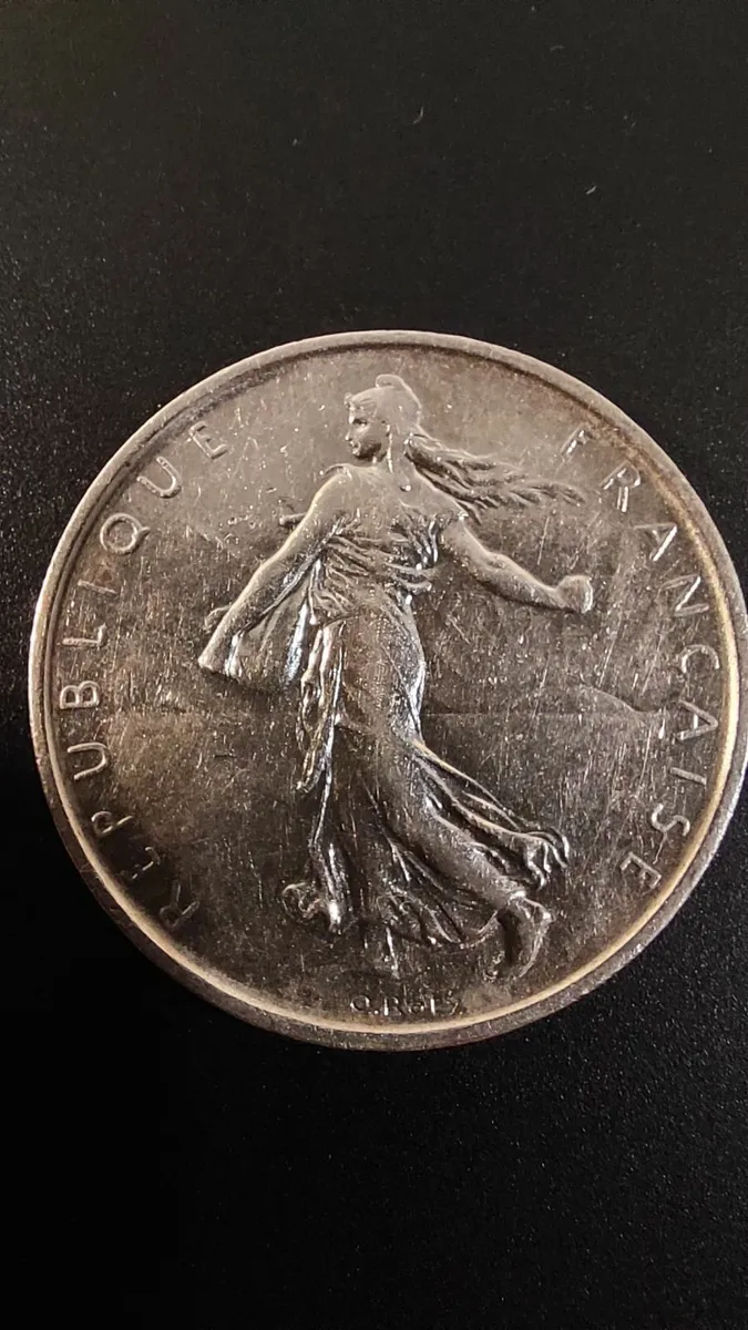 1966 French 5 Francs Silver Coin Silver (.835) - Image 1