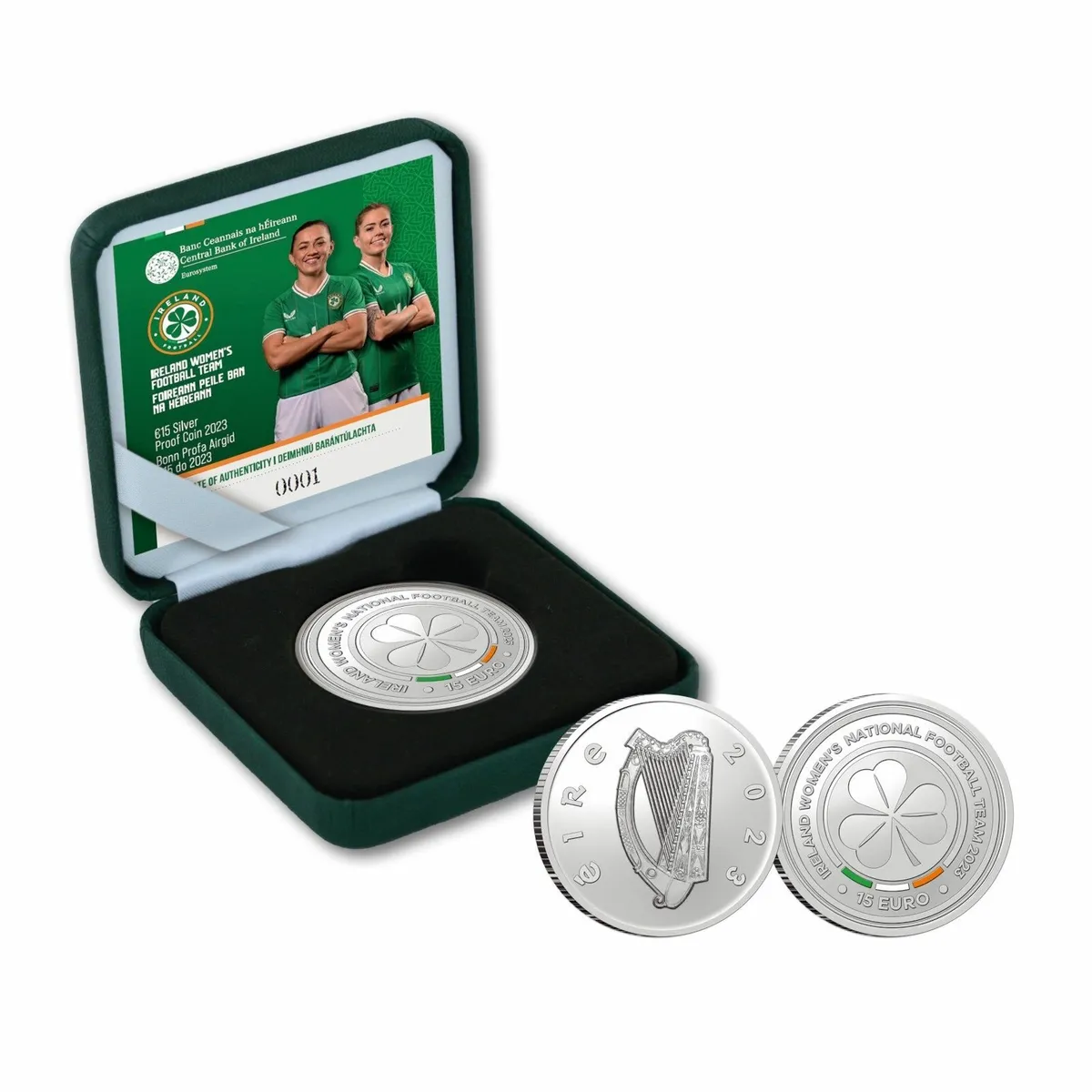 Ireland Womens Football Team €15 Silver Proof Coin - Image 3