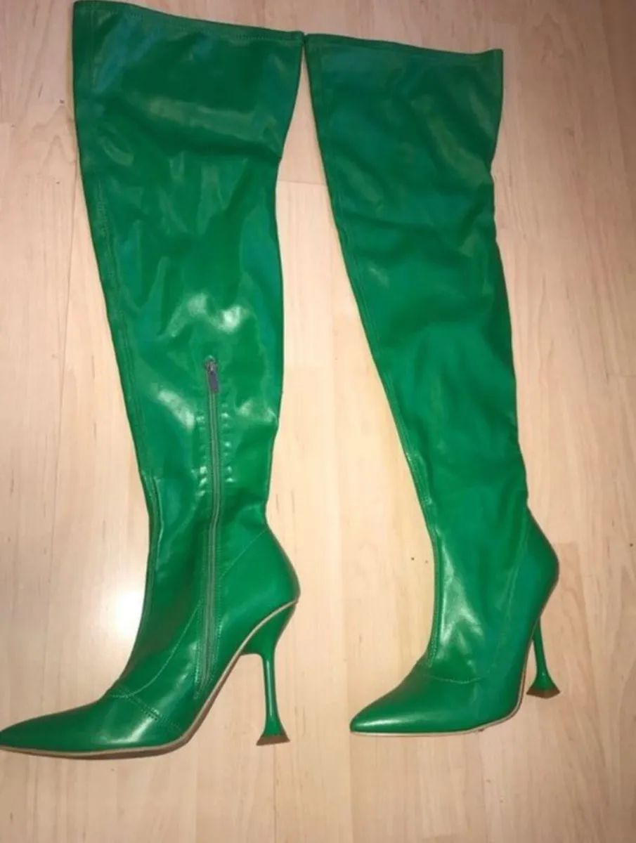 Green Over The Knee Boots - Image 1