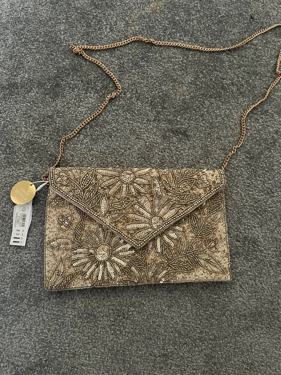 Gold Clutch handbag - Image 1