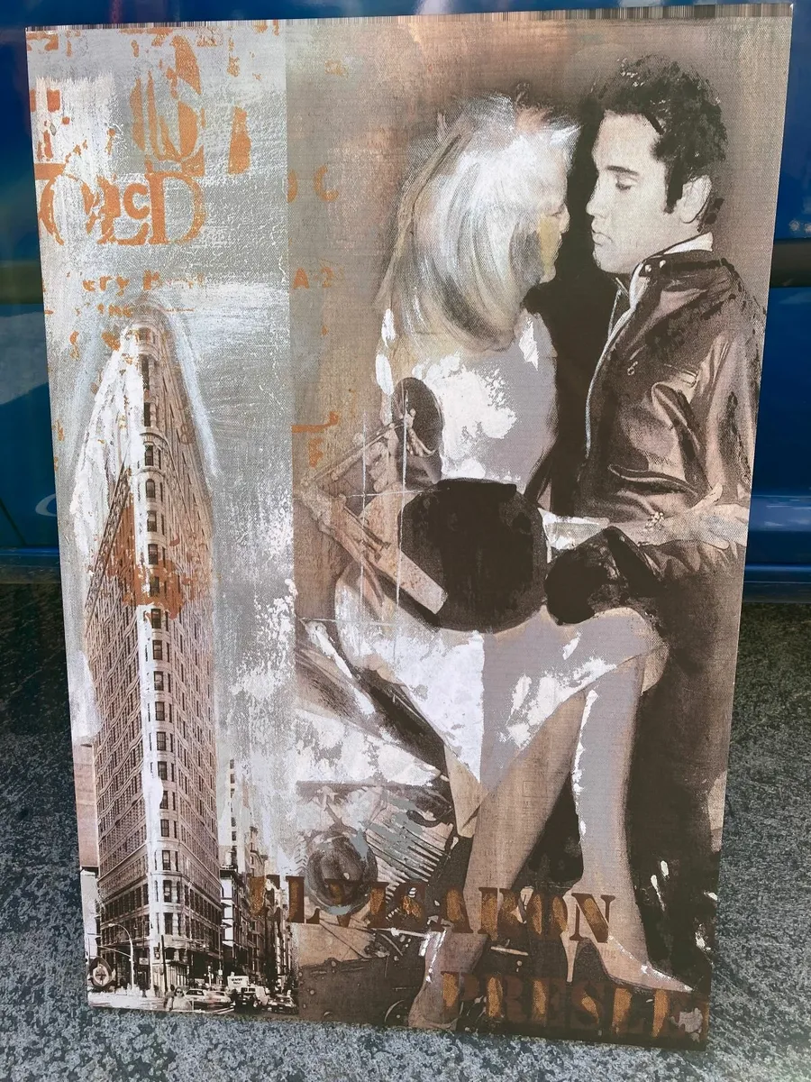 Elvis & Pricilla on large canvas