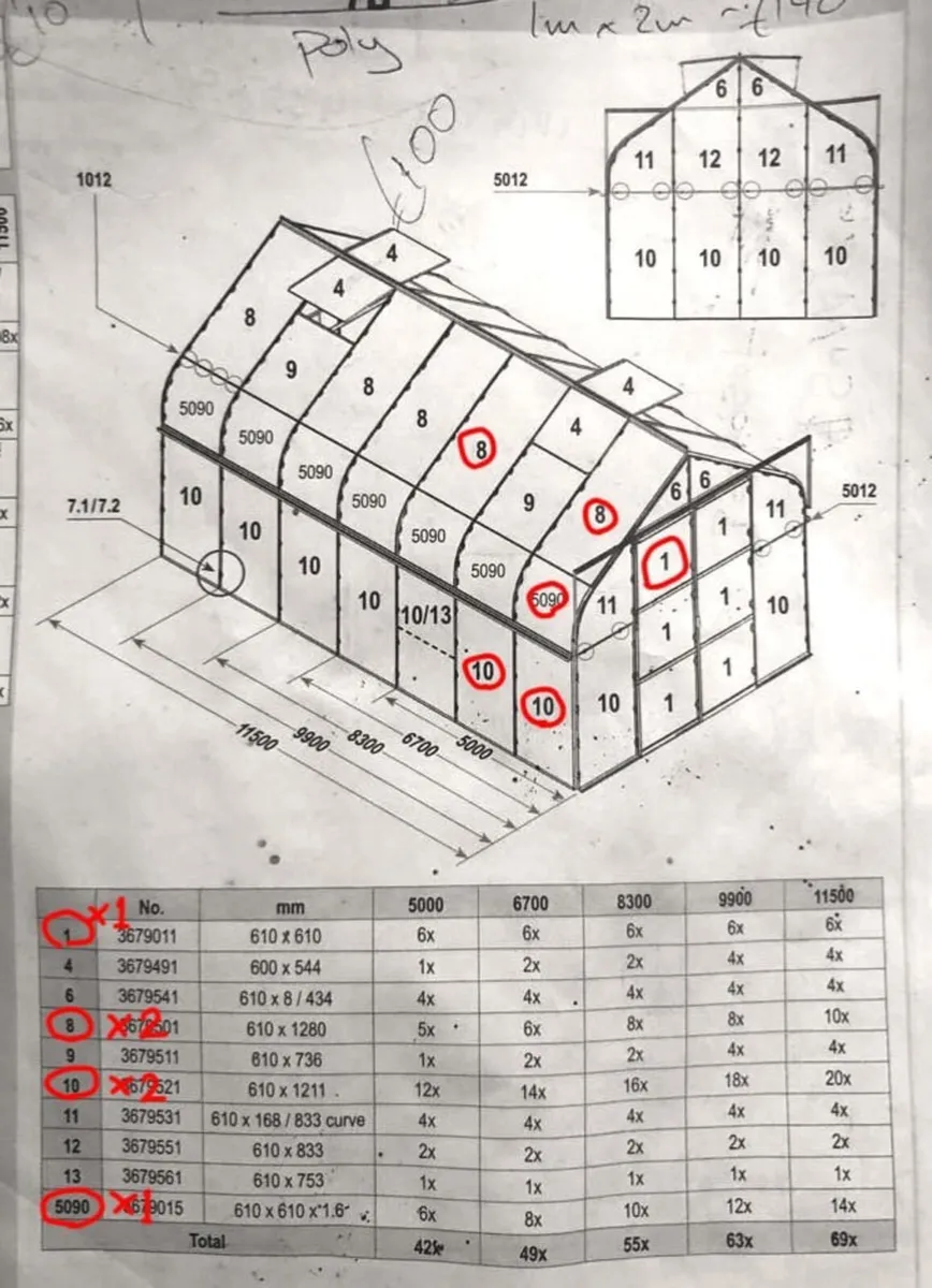 Greenhouse  vitavia  6700 8ft 6panels are missing - Image 2