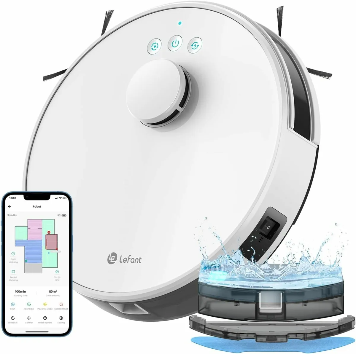 Robot Vacuum Mop LiDAR Navigation Powerful Hoover - Image 1