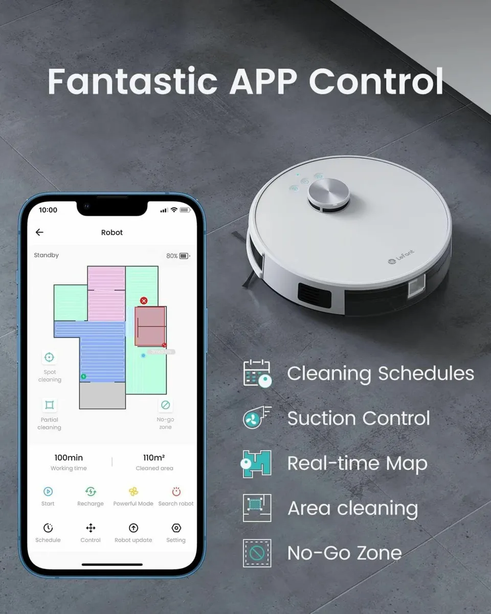 Robot Vacuum Mop LiDAR Navigation Powerful Hoover - Image 4
