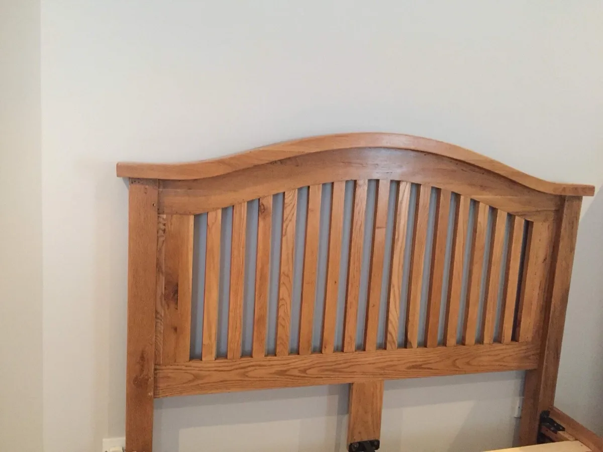 King size bed frame solid oak - Image 2