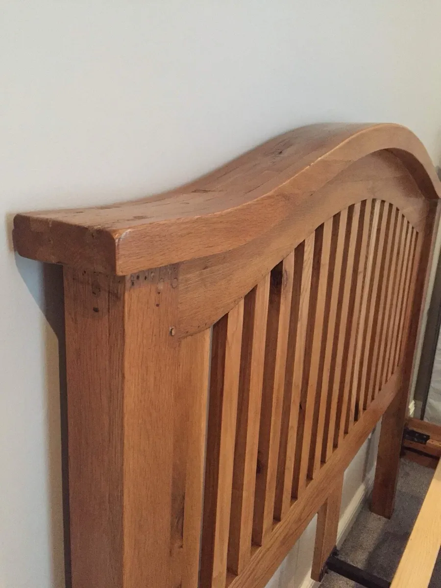 King size bed frame solid oak - Image 3