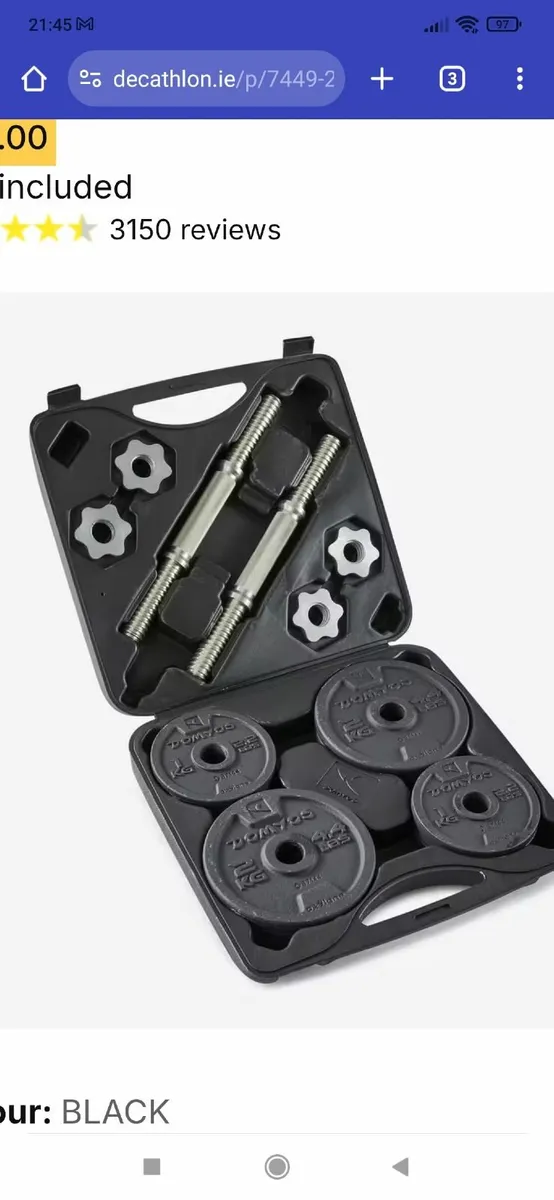 20 kg IRON Weight Training Dumbbell Kit free deliv - Image 1