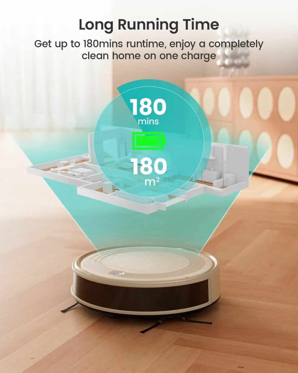 Robot Vacuum Cleaner rug Champagne Strong Suction - Image 3