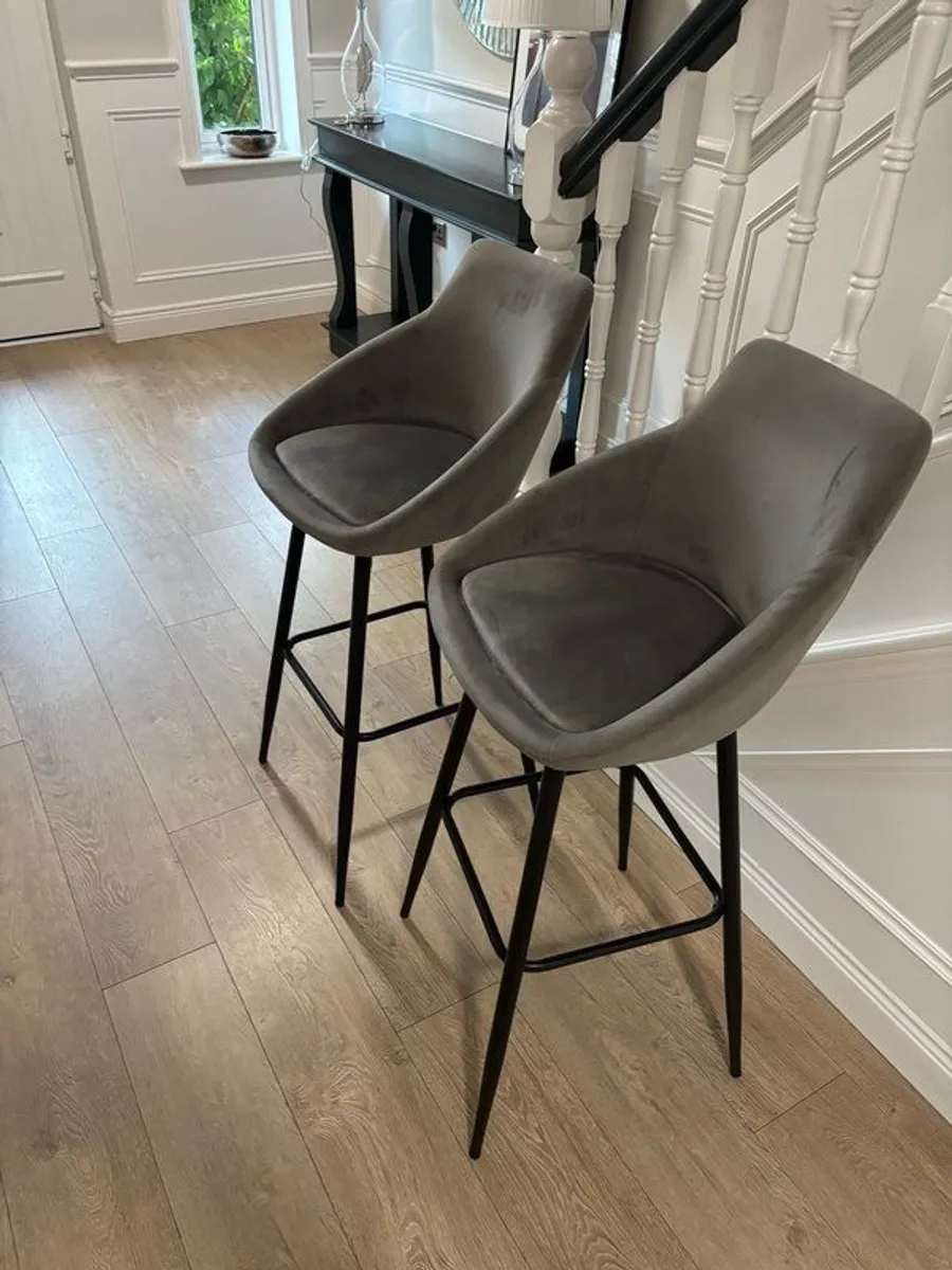 High Stool set of 2 Grey - Image 1