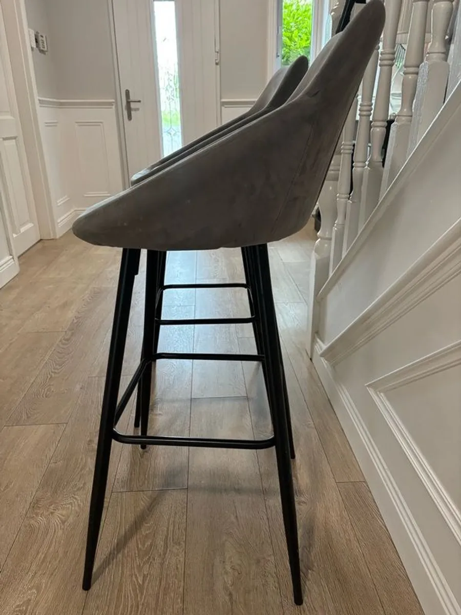 High Stool set of 2 Grey - Image 3