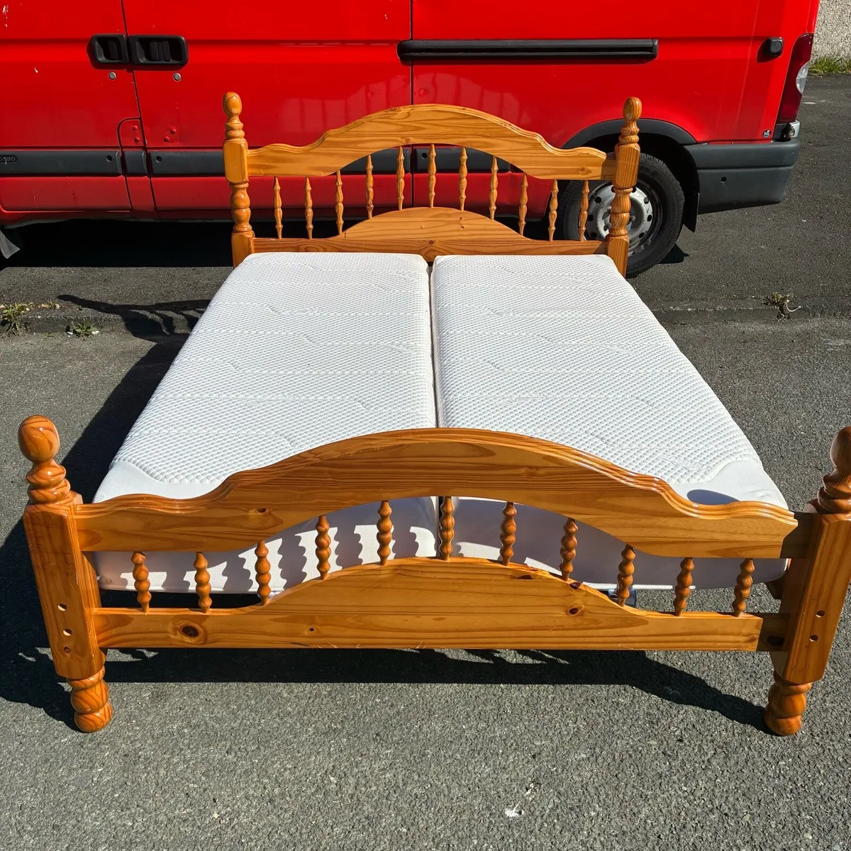 5ft Solid Pine Bed Frame & Mattress - Image 2