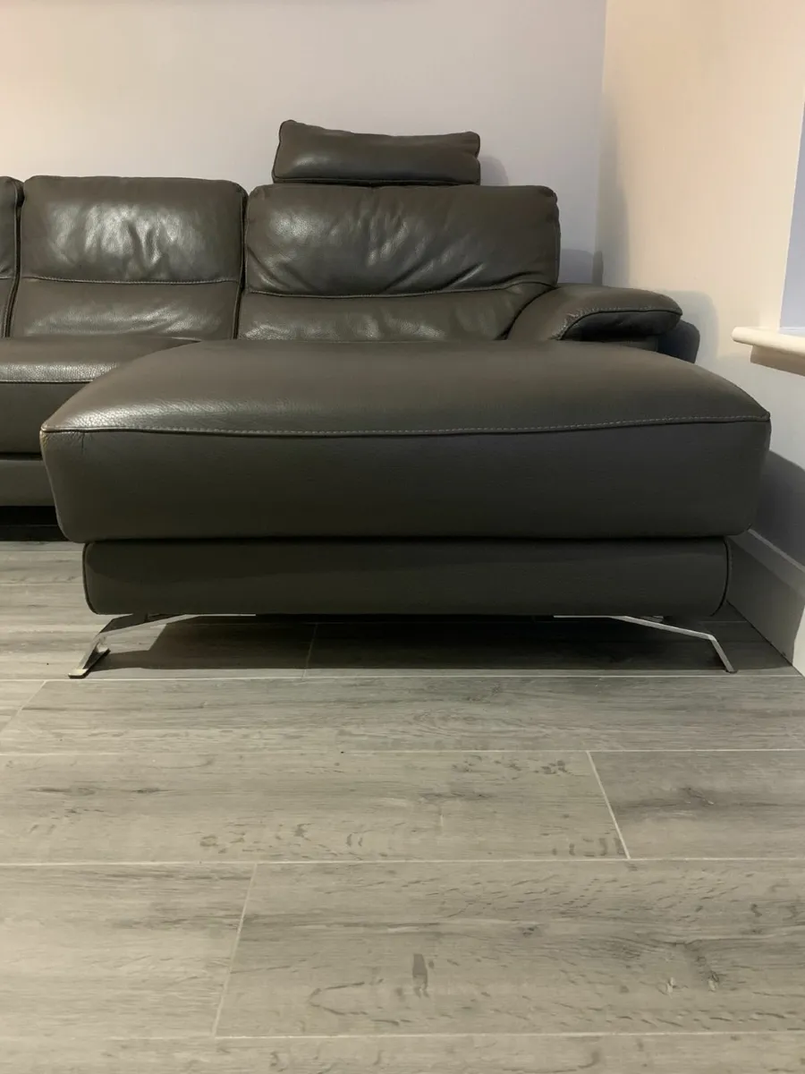 Italian Leather Corner Sofa - Image 3